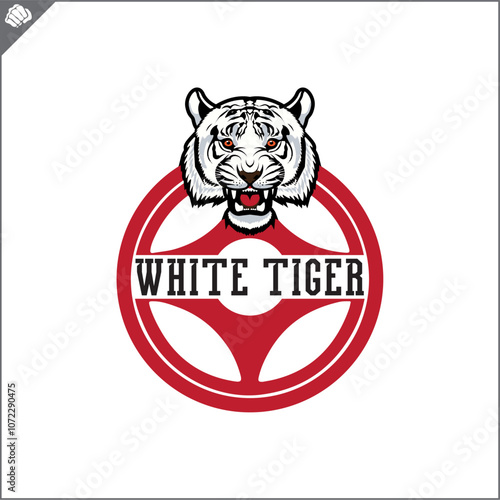 Emblem of kyokushin karate power fist . Vector.