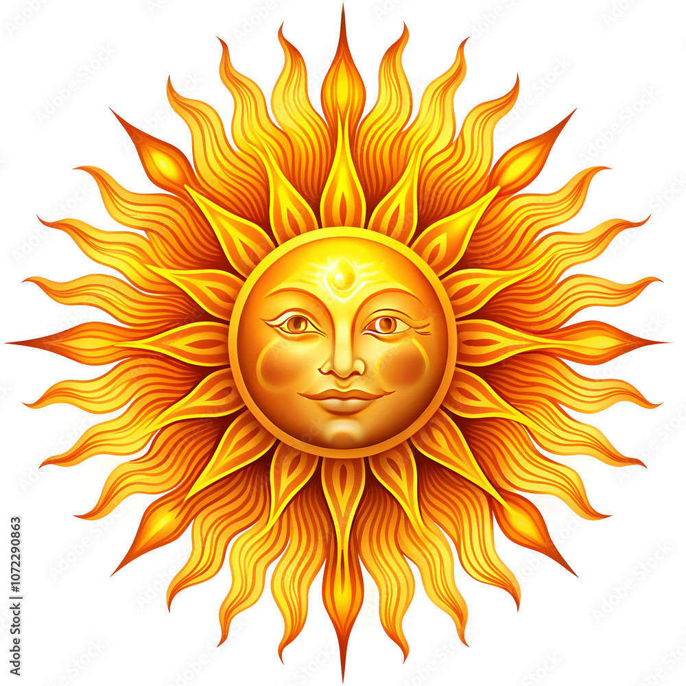 A sun symbol, often depicted with rays extending A sun symbol, often depicted with rays extending