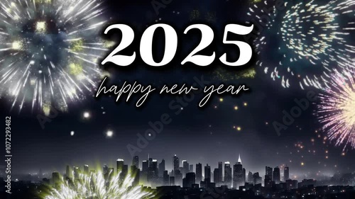 Wallpaper Mural happy new year fireworks 2025 Torontodigital.ca