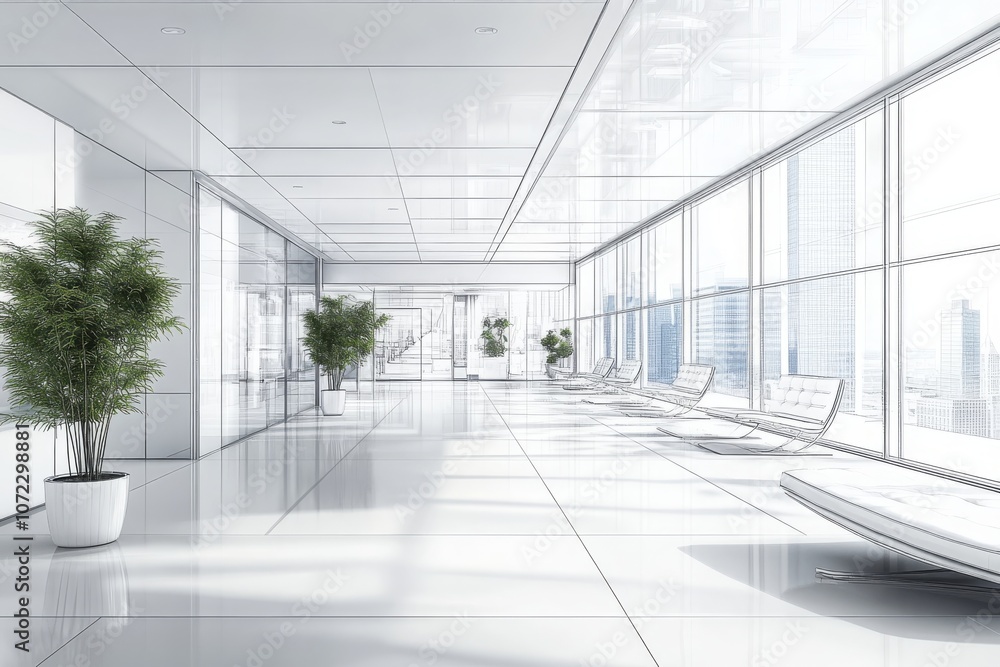 Modern Office Interior with Natural Light and Minimalist Design Modern Office Interior with Natural Light and Minimalist Design