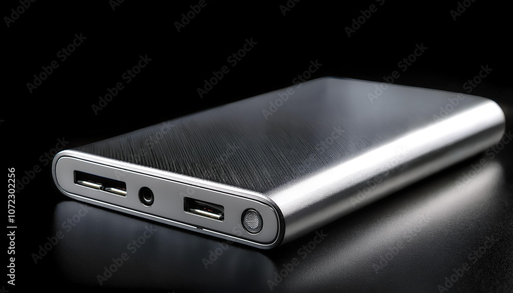 Powerbank, isolated on a dark black Powerbank, isolated on a dark black