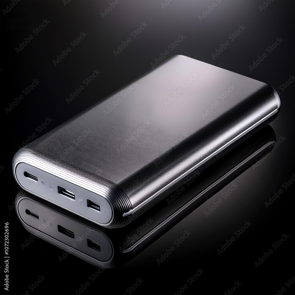 Powerbank, isolated on a dark black Powerbank, isolated on a dark black