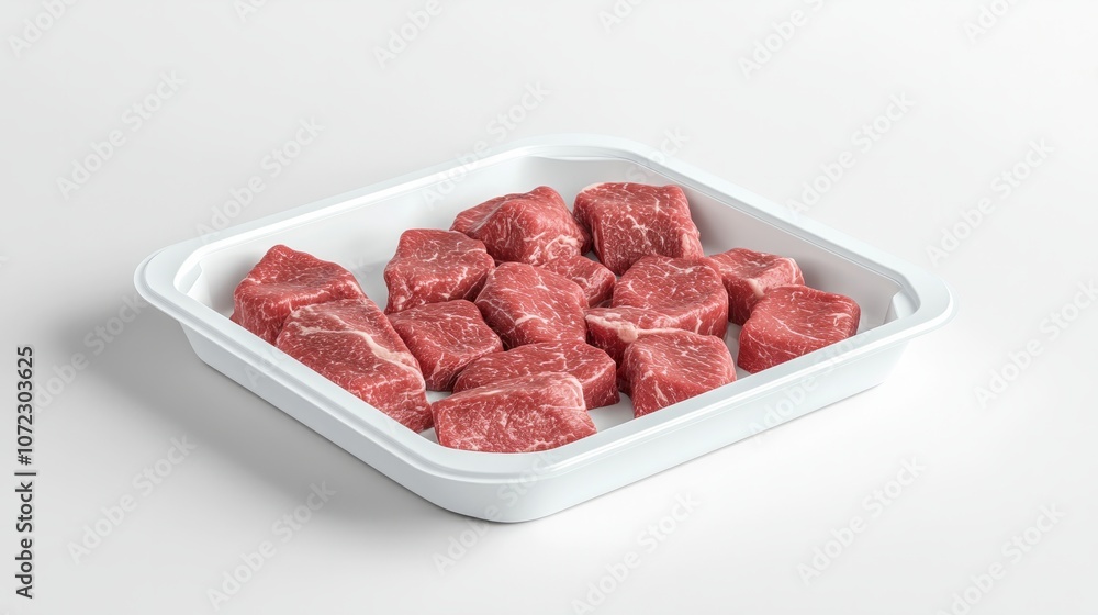 Raw beef meat in a black plastic container. black plastic tray with raw cutted meat
Raw beef meat in a black plastic container. black plastic tray with raw cutted meat