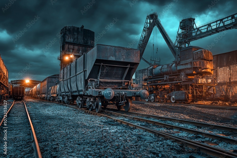 Industrial Freight Loading Dock Under Overcast Sky Industrial Freight Loading Dock Under Overcast Sky