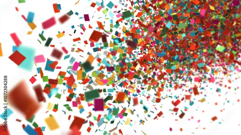 Obraz premium Vibrant confetti explosion of colorful shapes