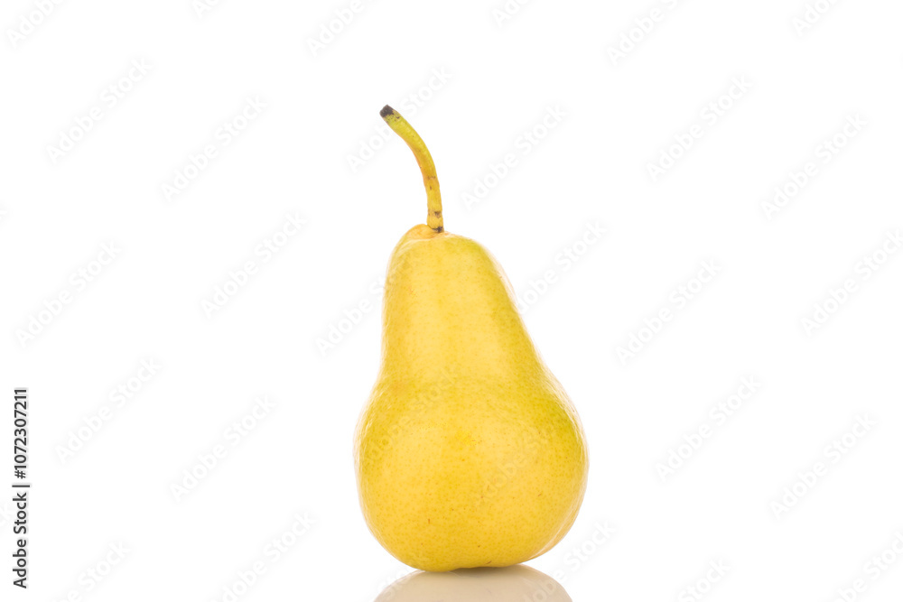 Juicy yellow pears isolated on white background, macro. Juicy yellow pears isolated on white background, macro.