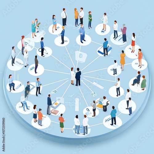 Comprehensive health risk prevention, management planning visualization, detailed 3D illustration