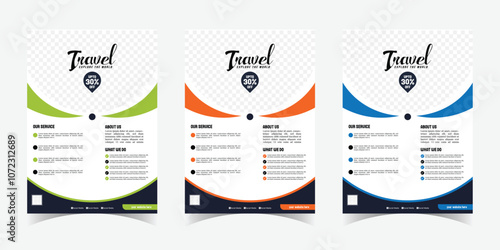 Modern Travel Flyer Template with Vibrant Images, Bold Typography, and Space for Travel Packages and Offers