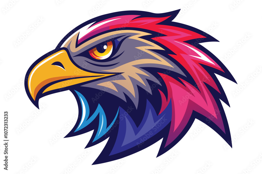 Obraz premium an colorful eagle head mascot logo vector illustration