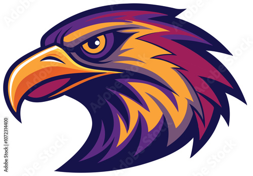 an colorful eagle head mascot logo vector illustration