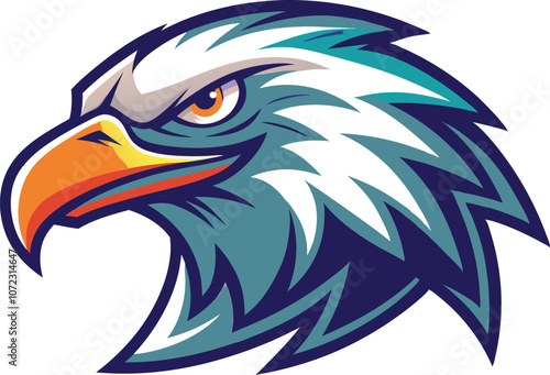 an colorful eagle head mascot logo vector illustration