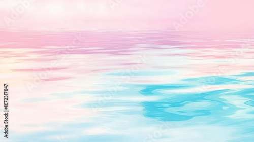 Tranquil Seascape: Gentle Waves at Sunset with Pink and Blue Reflections