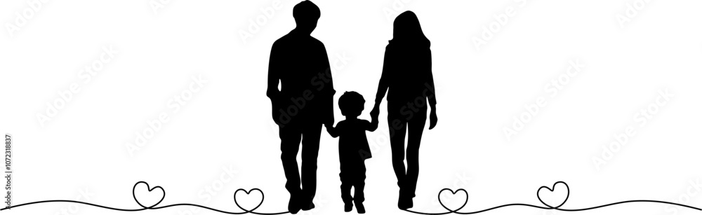 illustration parent and child silhouette vector illustration parent and child silhouette vector