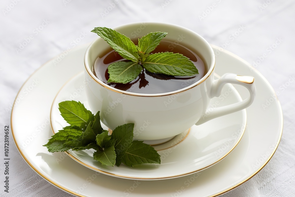 mint tea with fresh mint leaves. mint tea with fresh mint leaves.