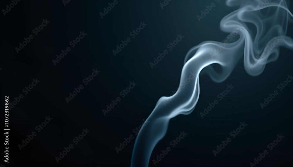 Elegant swirling smoke on a dark background creating a mysterious atmosphere Elegant swirling smoke on a dark background creating a mysterious atmosphere