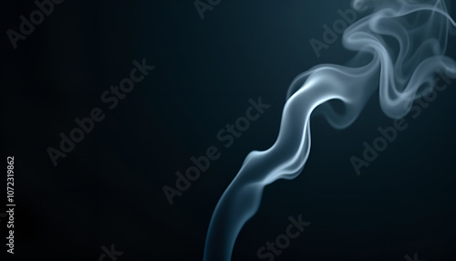 Elegant swirling smoke on a dark background creating a mysterious atmosphere