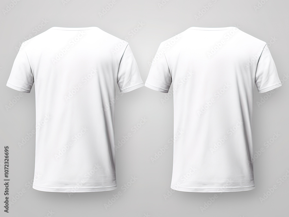 Unisex T-Shirt Mockup: Clean White Front and Back Views for Clothing Design Unisex T-Shirt Mockup: Clean White Front and Back Views for Clothing Design