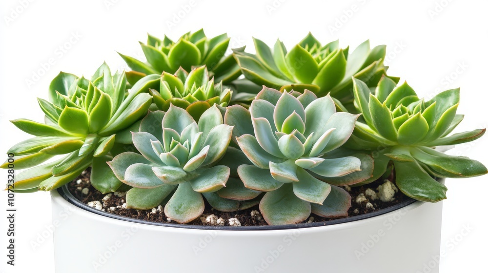 Fototapeta premium Fresh Succulents in a Modern Ceramic Pot