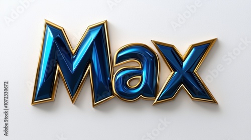 Cobalt Blue and Gold Abstract 3D Design with name 
