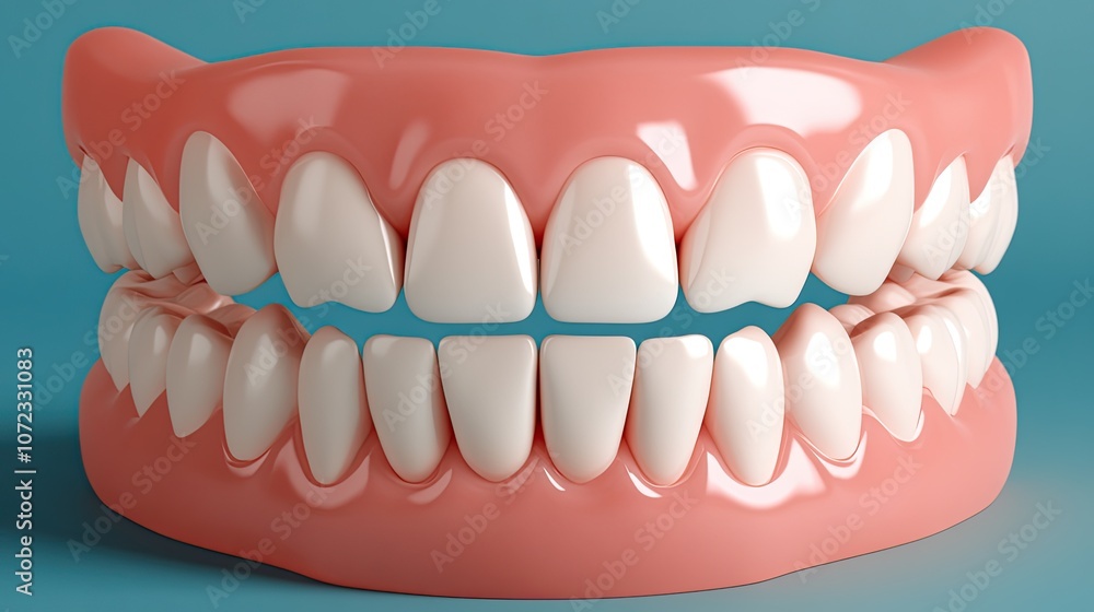 3D white teeth against a soft blue gradient, ideal for dental care ads, with clear space for messaging. 3D white teeth against a soft blue gradient, ideal for dental care ads, with clear space for messaging.