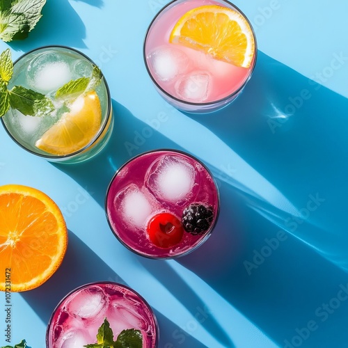Mocktail beverages colorful