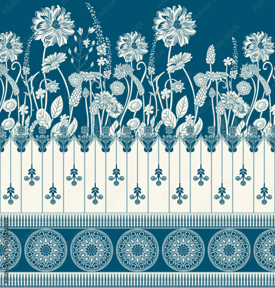 seamless beautiful wallpaper cards border design floral leaf vintage ornament Victorian geometric ethnic print paisley pattern