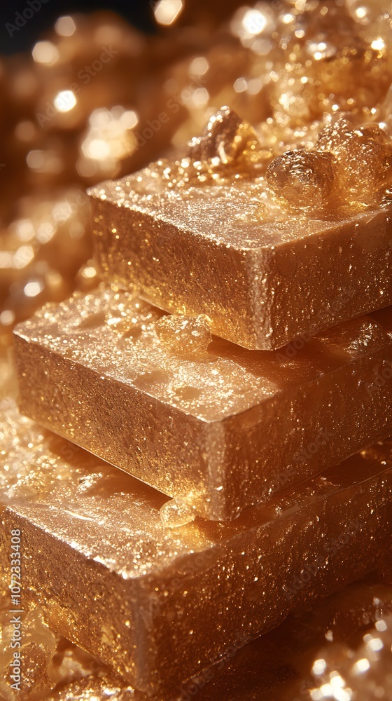Glimmering Gold Bars on a Rich Background Glimmering Gold Bars on a Rich Background