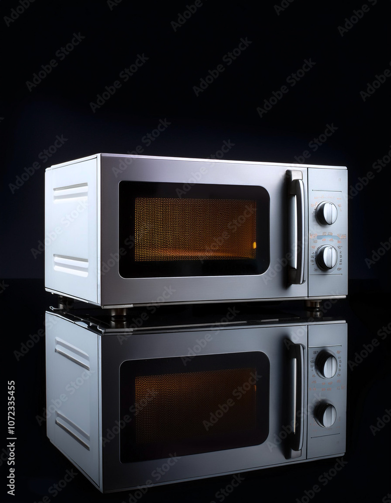 Obraz premium microwave, isolated on a dark black