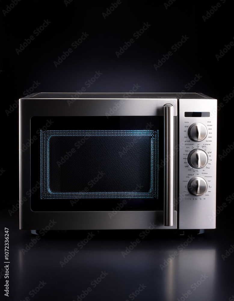 Fototapeta premium microwave, isolated on a dark black