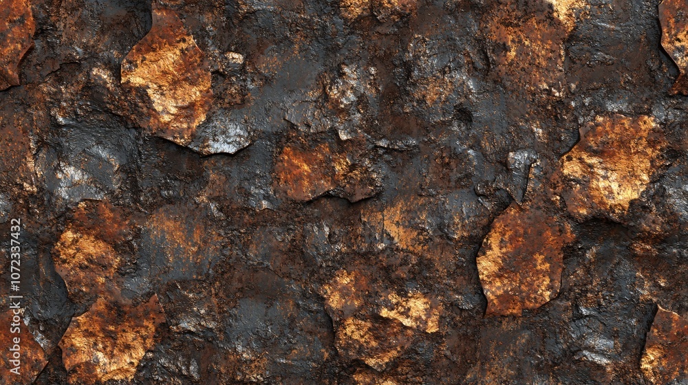 Close-up of a heavily rusted metallic surface with a textured and weathered appearance Close-up of a heavily rusted metallic surface with a textured and weathered appearance