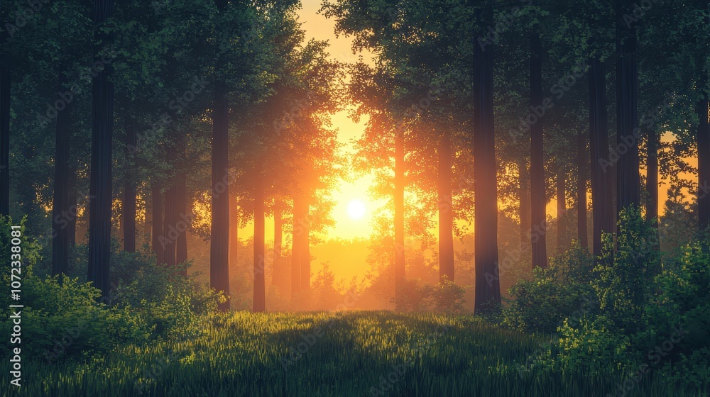 2d pixel art of forest , sunrise in forest, game art, 16 bits, 32 bits 2d pixel art of forest , sunrise in forest, game art, 16 bits, 32 bits
