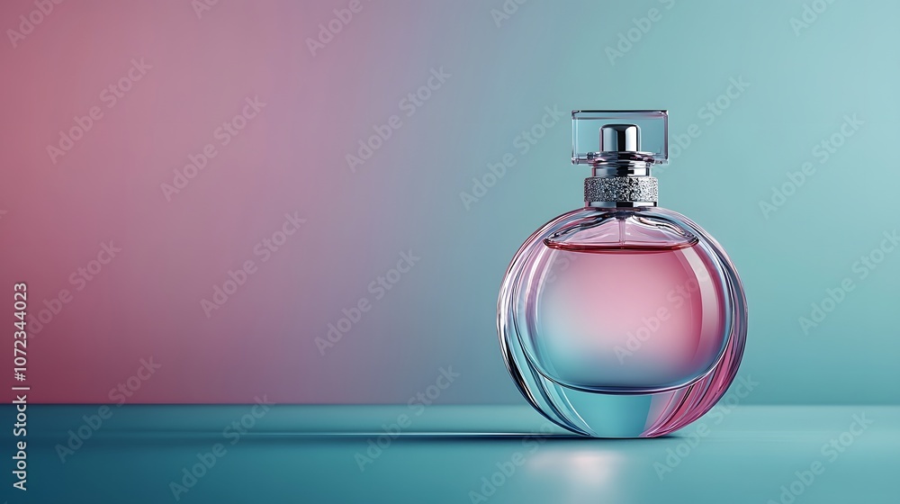 Elegant Perfume Bottle with Soft Color Gradient Background Elegant Perfume Bottle with Soft Color Gradient Background