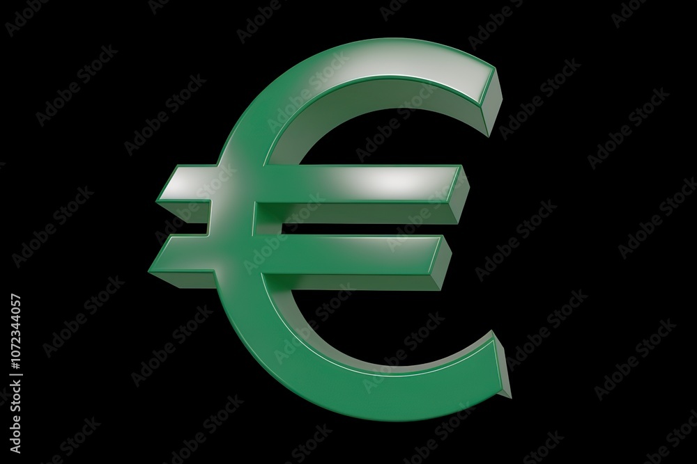 A 3D render of a large, glossy Euro currency symbol A 3D render of a large, glossy Euro currency symbol