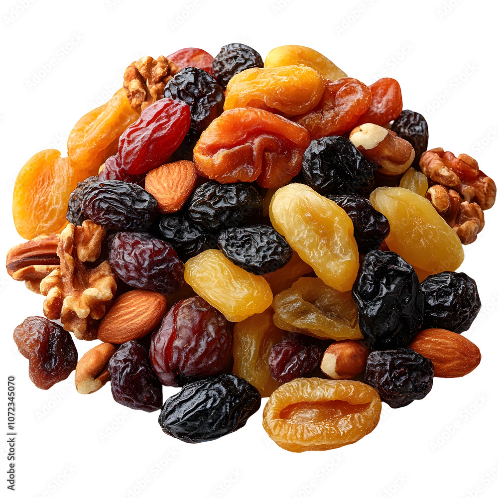 Assortment of Delectable Dried Fruits on Clean White Background Assortment of Delectable Dried Fruits on Clean White Background