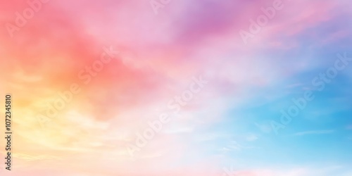 Soft, Pastel-Colored Clouds in a Gradual Sky Transition