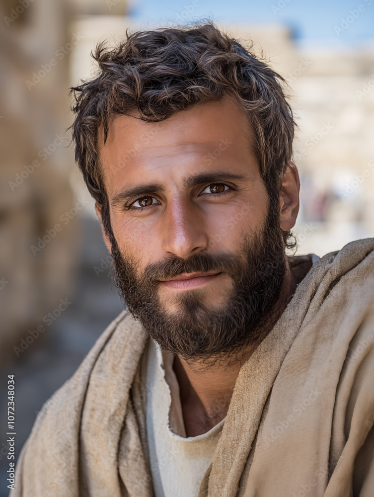 Fototapeta premium portrait de Jésus de Nazareth souriant. 