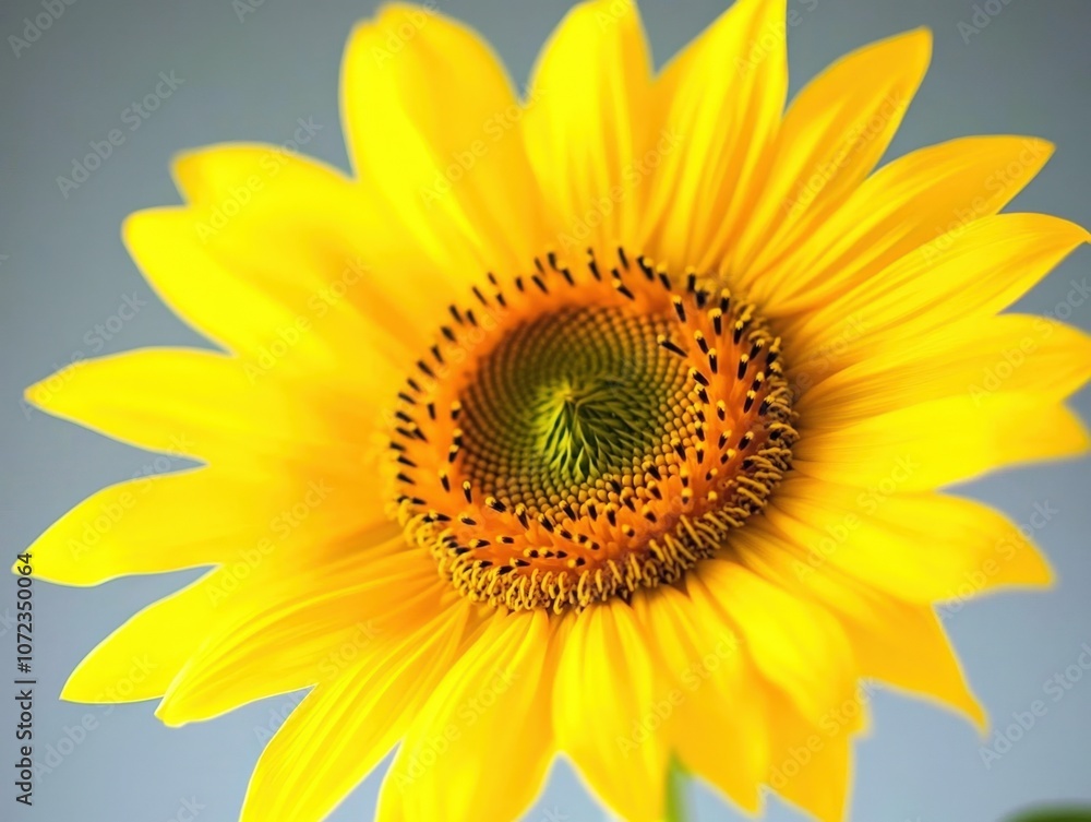 Obraz premium Vibrant yellow sunflower with intricate spiral pattern