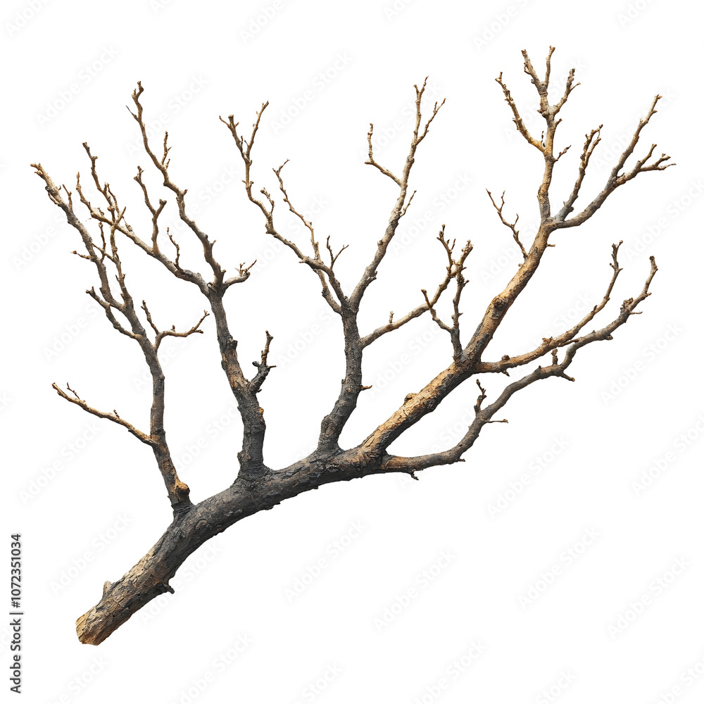 Dry Tree Branch on Clean White Background Dry Tree Branch on Clean White Background