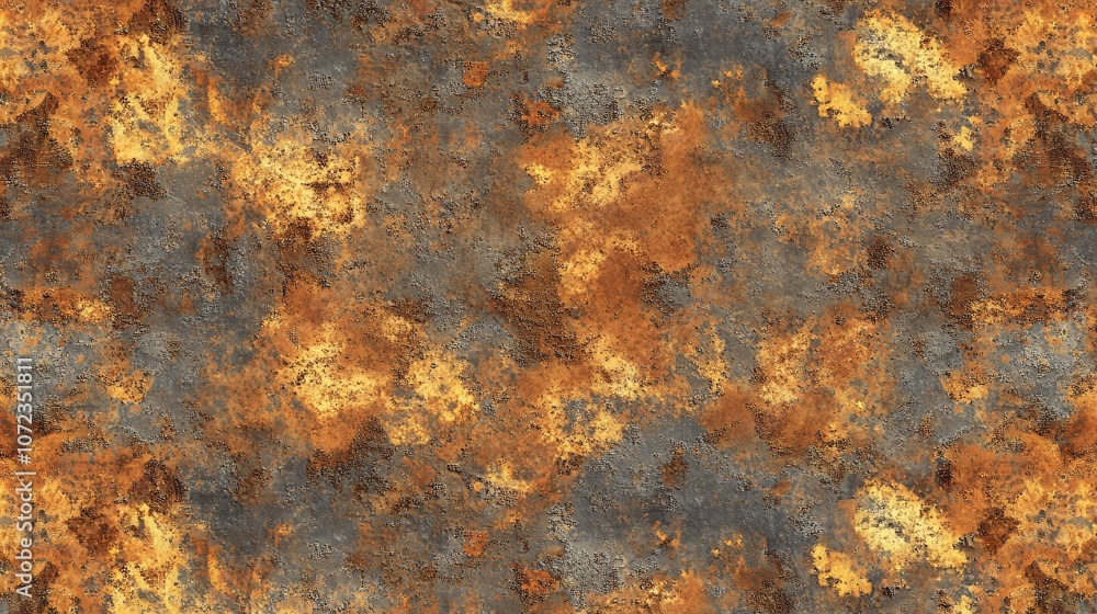 Abstract Texture of Rusty Metal Surface with Oxidized Patches
