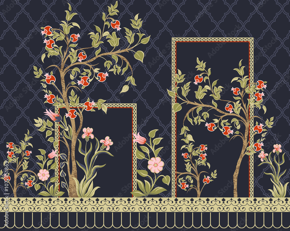 seamless beautiful wallpaper cards border design floral leaf vintage ornament Victorian geometric ethnic print paisley pattern