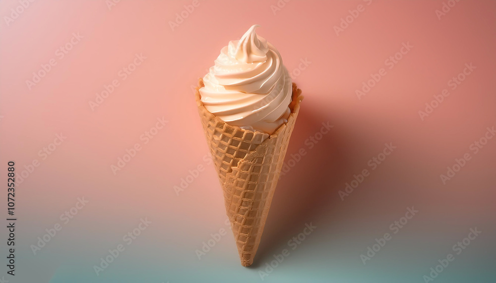 Ice cream cone, isolated on a Pastel Ice cream cone, isolated on a Pastel