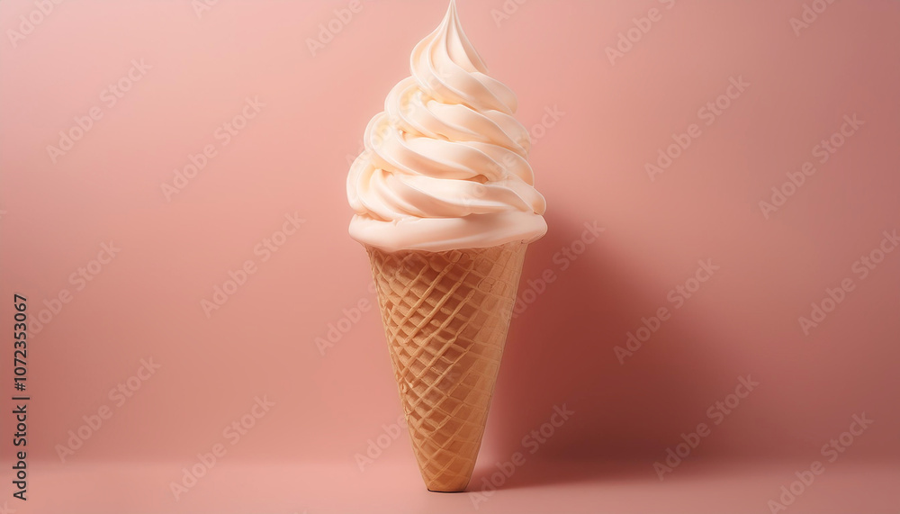 Ice cream cone, isolated on a Pastel Ice cream cone, isolated on a Pastel
