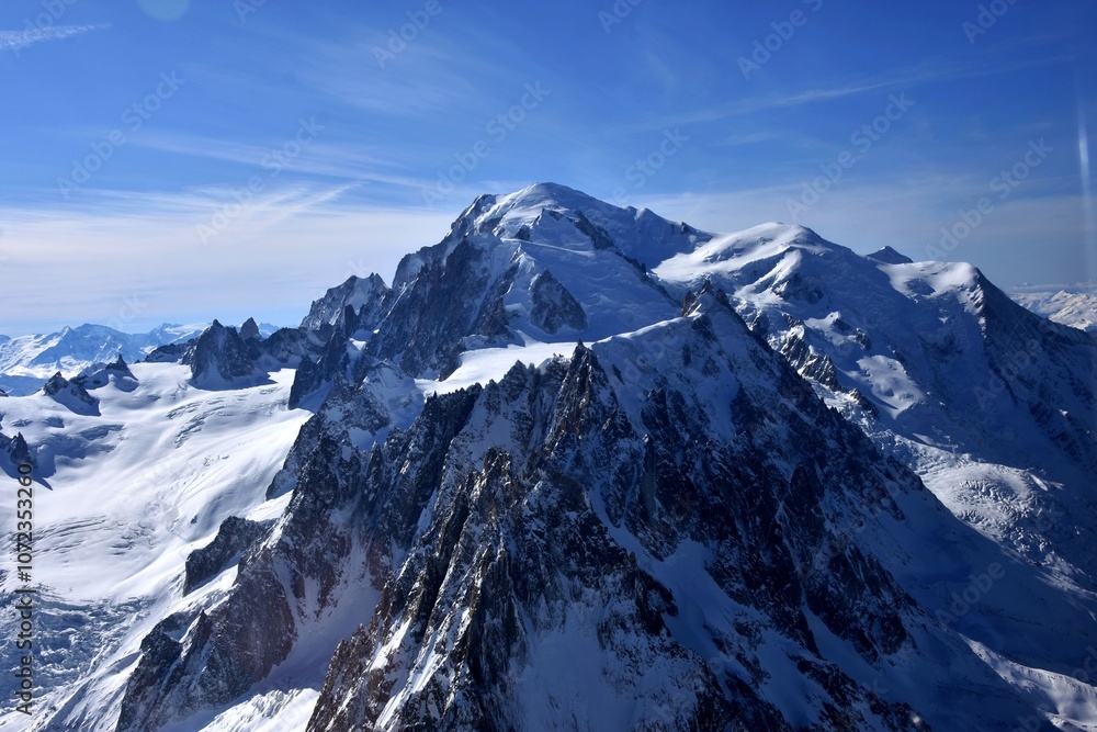 Obraz premium Mont Blanc, vue d'avion