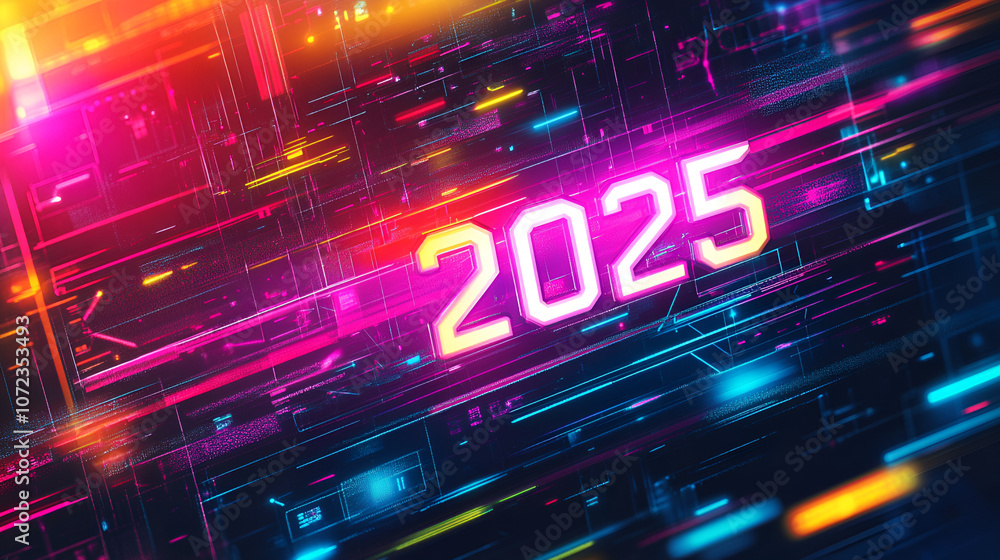 2025 wallpaper in futuristic abstract design with layered geometric shapes vibrant neon colors 2025 2025 wallpaper in futuristic abstract design with layered geometric shapes vibrant neon colors 2025