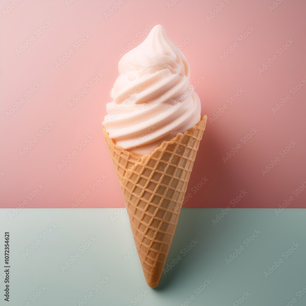 Ice cream cone, isolated on a Pastel Ice cream cone, isolated on a Pastel