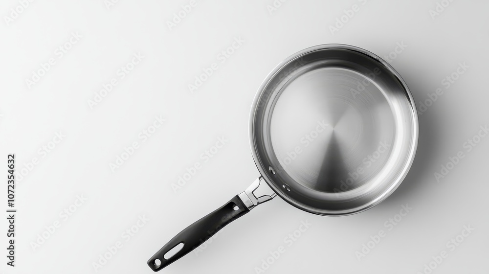 Stainless Steel Frying Pan: Top View Stainless Steel Frying Pan: Top View