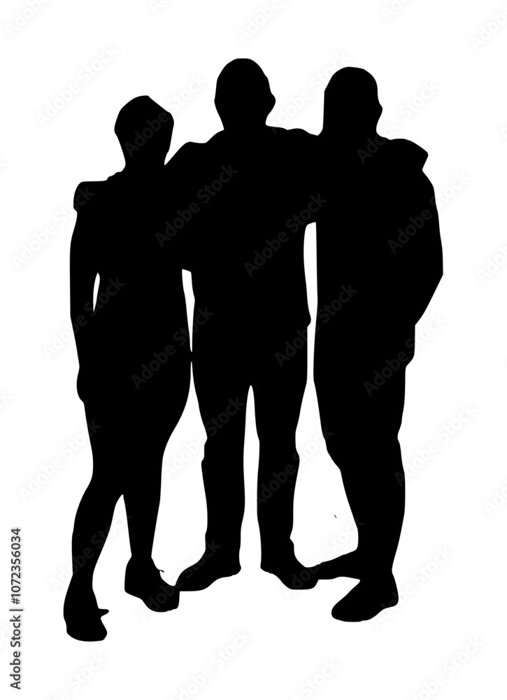 Three People Posing Silhouette Three People Posing Silhouette