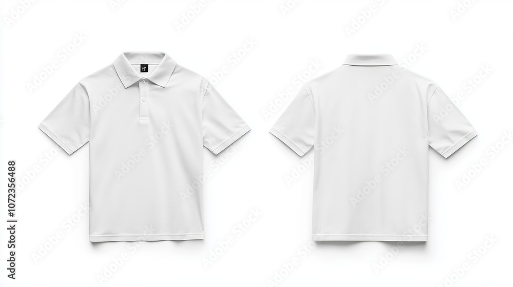 Blank Collar Polo Tee Mockup Template, Front and Back View for Print Design Presentation. Blank Collar Polo Tee Mockup Template, Front and Back View for Print Design Presentation.