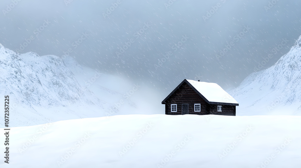Snowstorm engulfs mountain cabin creating a winter wonderland of harsh weather and isolation Snowstorm engulfs mountain cabin creating a winter wonderland of harsh weather and isolation