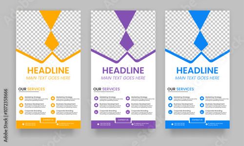 Business Roll Up Banner corporate Roll up background for Presentation, Vertical roll up, x-stand, exhibition display, Retractable banner